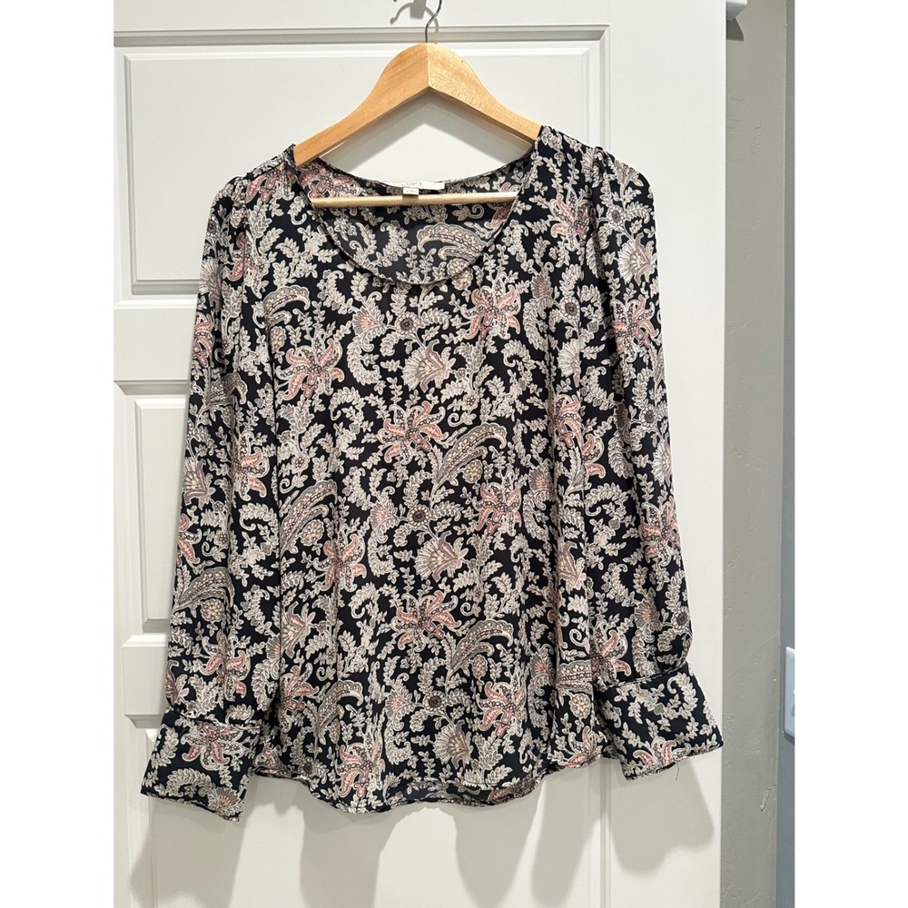 Loft Paisley Peasant Blouse Top Medium Cottagecore Flowy Lightweight